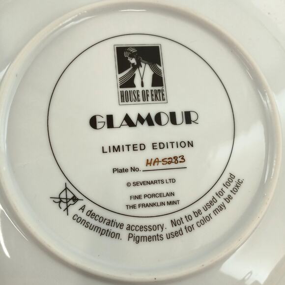 Lot of 3 Glamour House Of Erte Fashion Limited Edition Franklin Mint Plates COA - Picture 6 of 16
